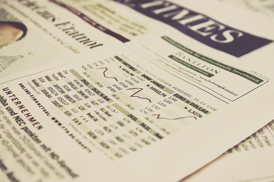 Beurs nieuws in krant