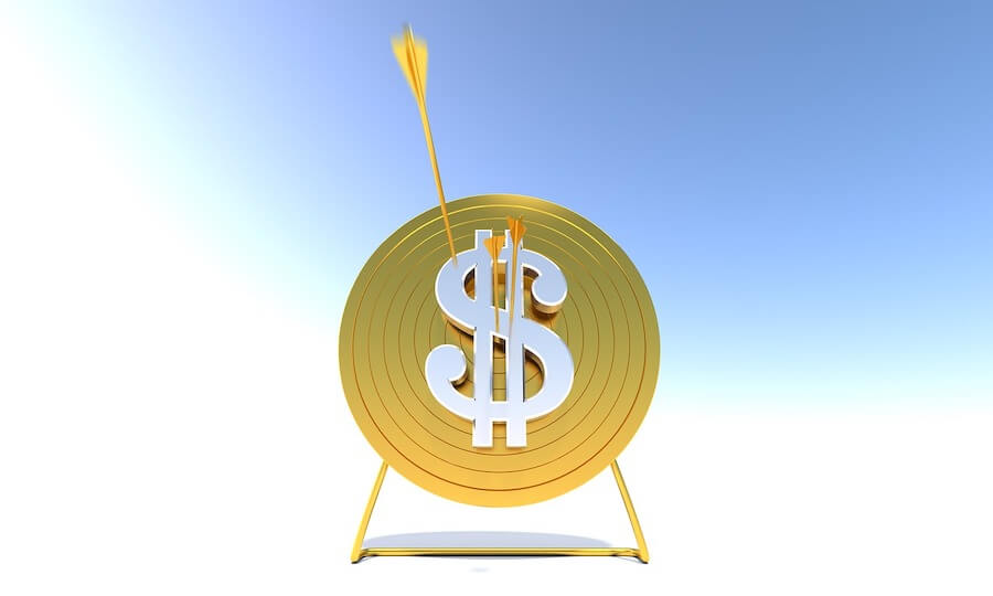 Pijltjes gooien op dollar