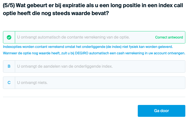 Long in indexoptie