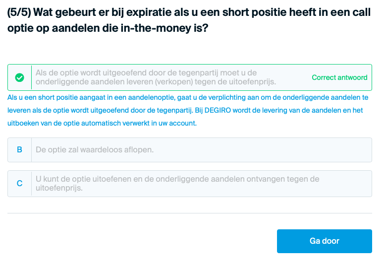 Aandelenopties vraag 5