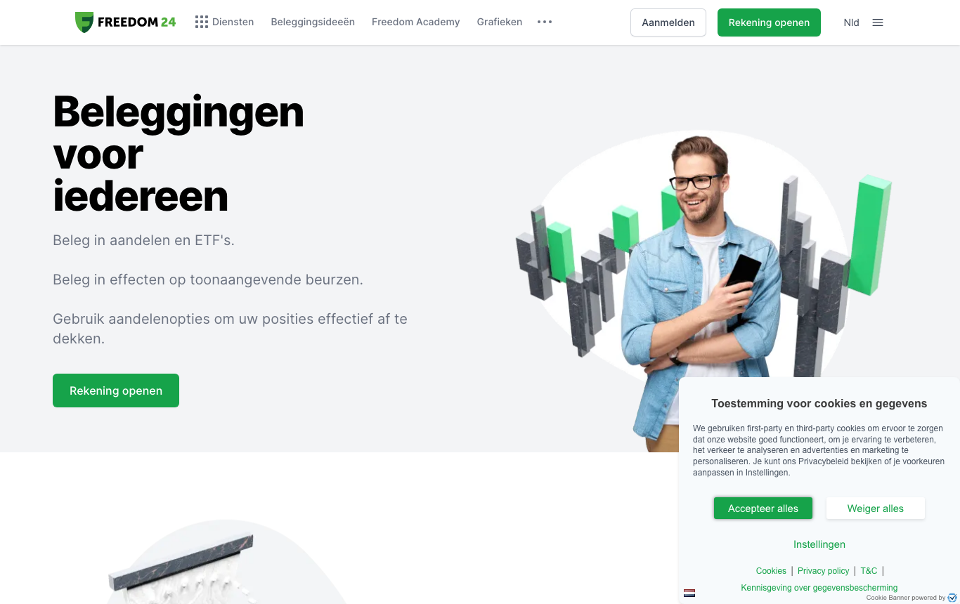 De website en het platform van Freedom24