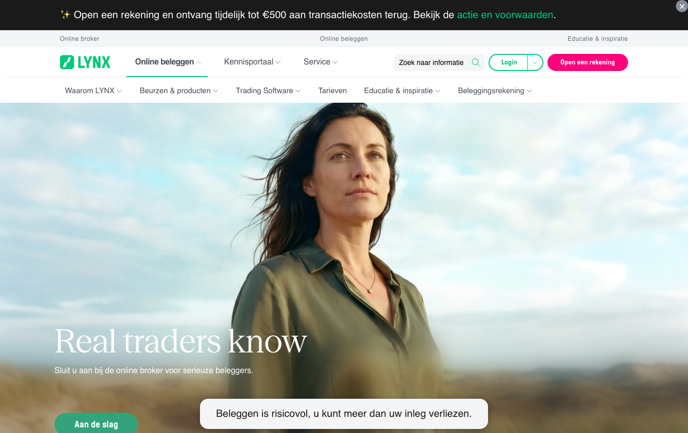 De website en het platform van LYNX
