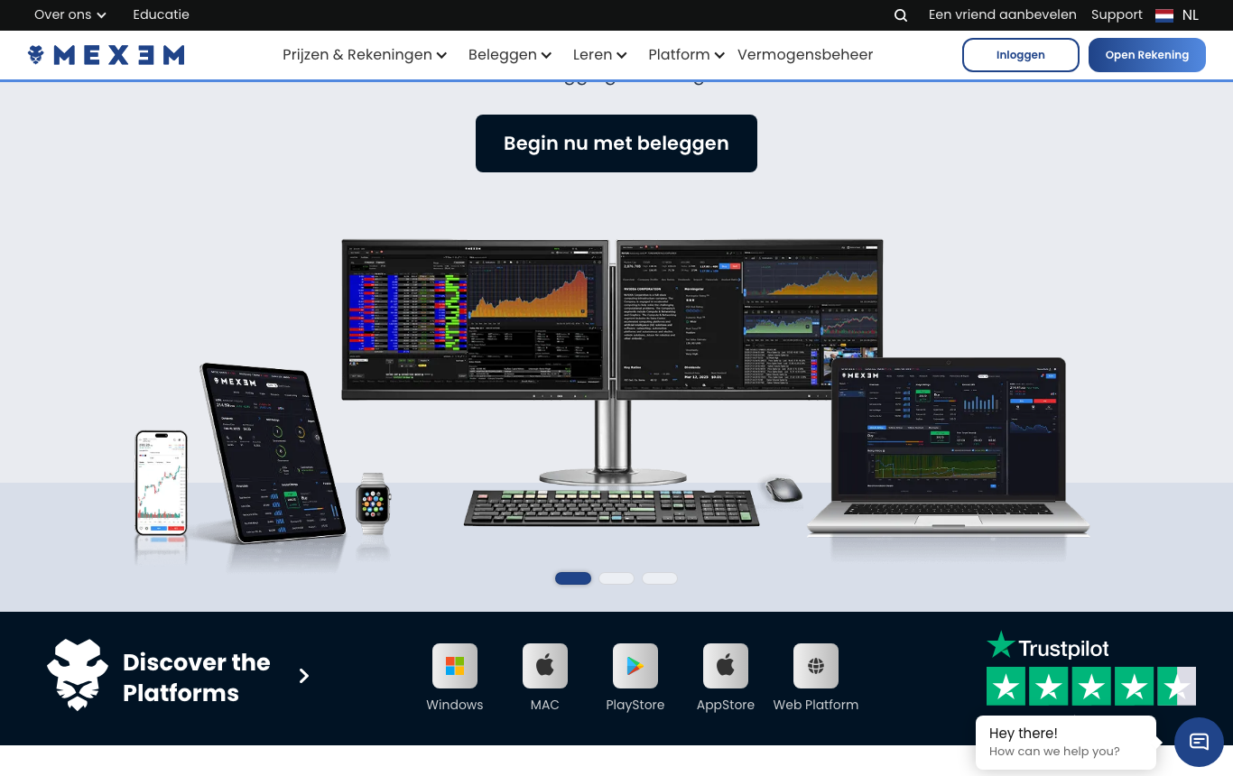 De website en het platform van Mexem
