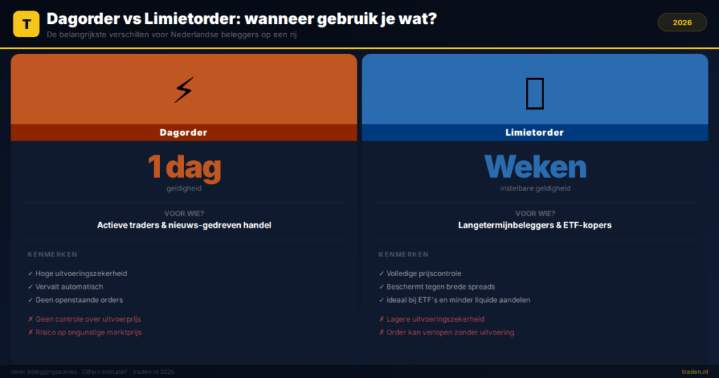 Dagorder vs Limietorder: wanneer gebruik je wat?